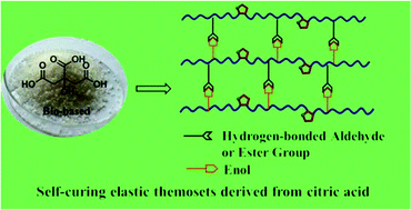 Graphical abstract: Self-curing furan-based elastic thermosets derived from citric acid