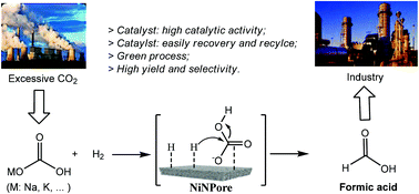 Graphical abstract: A nanoporous nickel catalyst for selective hydrogenation of carbonates into formic acid in water