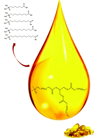 Graphical abstract: Arsenic containing medium and long chain fatty acids in marine fish oil identified as degradation products using reversed-phase HPLC-ICP-MS/ESI-MS
