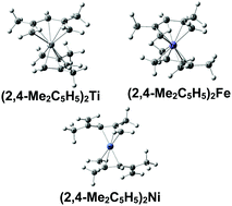 Graphical abstract: Ligand conformations and spin states in open metallocenes of the first row transition metals having U-shaped 2,4-dimethylpentadienyl ligands