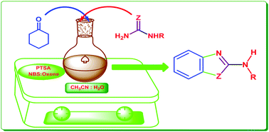 Graphical abstract: A new NBS/oxone promoted one pot cascade synthesis of 2-aminobenzimidazoles/2-aminobenzoxazoles: a facile approach
