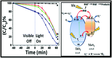 Graphical abstract: One-step solvothermal synthesis of carbon doped TiO2–MoS2 heterostructure composites with improved visible light catalytic activity