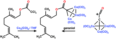 Graphical abstract: Organometallic derivatives of natural products: dicobalt hexacarbonyl complexes of geranyl-alkynes