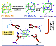Graphical abstract: Post-synthetic modification of an amino-functionalized metal–organic framework for highly efficient enrichment of N-linked glycopeptides