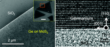 Graphical abstract: Charge transfer in crystalline germanium/monolayer MoS2 heterostructures prepared by chemical vapor deposition