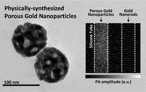 Graphical abstract: Physically-synthesized gold nanoparticles containing multiple nanopores for enhanced photothermal conversion and photoacoustic imaging