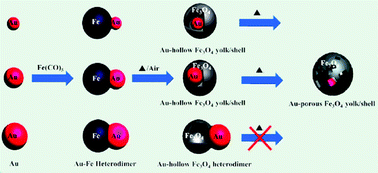 Graphical abstract: Controlled synthesis of Au–Fe heterodimer nanoparticles and their conversion into Au–Fe3O4 heterostructured nanoparticles