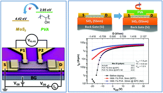 Graphical abstract: Highly efficient and stable MoS2 FETs with reversible n-doping using a dehydrated poly(vinyl-alcohol) coating