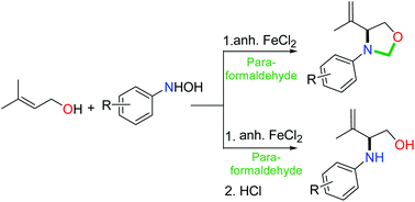 Graphical abstract: Fe-catalyzed synthesis of substituted N-aryl oxazolidines