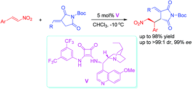 Graphical abstract: Organocatalytic asymmetric Michael addition of α-alkylidene succinimides to nitrostyrenes