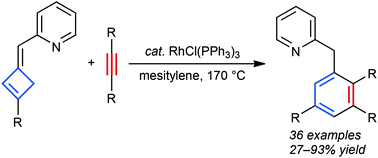 Graphical abstract: Rhodium(i)-catalysed intermolecular alkyne insertion into (2-pyridylmethylene)cyclobutenes