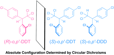Graphical abstract: Absolute configuration determination through the unique intramolecular excitonic coupling in the circular dichroisms of o,p′-DDT and o,p′-DDD. A combined experimental and theoretical study