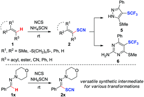 Graphical abstract: Direct thiocyanation of ketene dithioacetals under transition-metal-free conditions