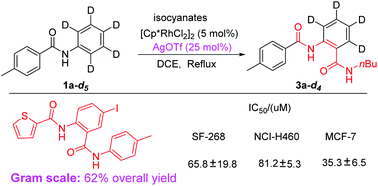 Graphical abstract: The synthesis of unsymmetric diamides through Rh-catalyzed selective C–H bond activation of amides with isocyanates