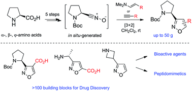 Graphical abstract: A base promoted multigram synthesis of aminoisoxazoles: valuable building blocks for drug discovery and peptidomimetics