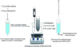 Graphical abstract: Simultaneous synthesis of a deep eutectic solvent and its application in liquid–liquid microextraction of polycyclic aromatic hydrocarbons from aqueous samples