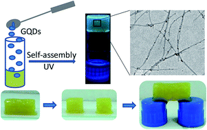 Graphical abstract: Blue light emitting self-healable graphene quantum dot embedded hydrogels