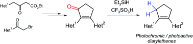 Graphical abstract: Facile synthesis of photoactive diaryl(hetaryl)cyclopentenes by ionic hydrogenation