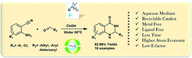 Graphical abstract: A choline hydroxide catalyzed synthesis of 2,3-dihydroquinazolin-4(1H)-ones in an aqueous medium