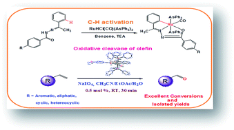 Graphical abstract: Synthesis and characterisation of cycloruthenated benzhydrazone complexes: catalytic application to selective oxidative cleavage of olefins to aldehydes