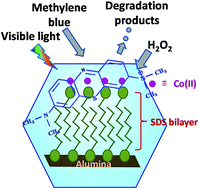 Graphical abstract: Photo-Fenton process in a Co(ii)-adsorbed micellar soft-template on an alumina support for rapid methylene blue degradation