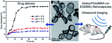 Graphical abstract: Preparation of pH-responsive hollow poly(MAA-co-EGDMA) nanocapsules for drug delivery and ultrasound imaging