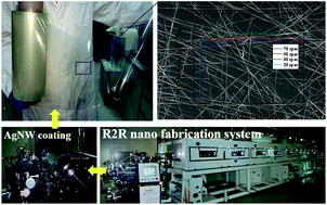 Graphical abstract: Roll-to-roll slot die production of 300 mm large area silver nanowire mesh films for flexible transparent electrodes