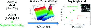 Graphical abstract: Application of online infrared spectroscopy to study the kinetics of precipitation polymerization of acrylic acid in supercritical carbon dioxide