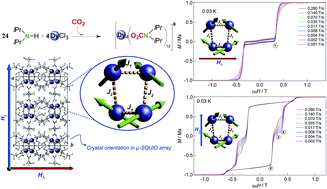 Graphical abstract: Exchange-bias quantum tunnelling in a CO2-based Dy4-single molecule magnet