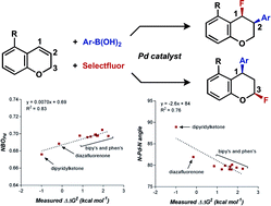 Graphical abstract: The development and mechanistic investigation of a palladium-catalyzed 1,3-arylfluorination of chromenes