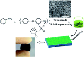 Graphical abstract: Flexible low-grade energy utilization devices based on high-performance thermoelectric polyaniline/tellurium nanorod hybrid films