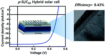 Graphical abstract: High-efficiency, hybrid Si/C60 heterojunction solar cells