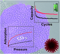 Graphical abstract: Bud type carbon nanohorns: materials for high pressure CO2 capture and Li-ion storage