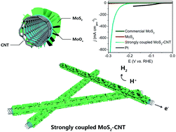 Graphical abstract: Strongly coupled MoS2 nanoflake–carbon nanotube nanocomposite as an excellent electrocatalyst for hydrogen evolution reaction