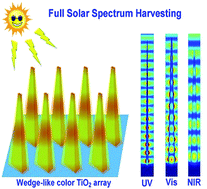 Graphical abstract: Nanostructure-induced colored TiO2 array photoelectrodes with full solar spectrum harvesting