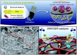 Graphical abstract: One-pot surface engineering of battery electrode materials with metallic SWCNT-enriched, ivy-like conductive nanonets
