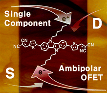 Graphical abstract: Dicyanovinyl-substituted indolo[3,2-b]indole derivatives: low-band-gap π-conjugated molecules for a single-component ambipolar organic field-effect transistor