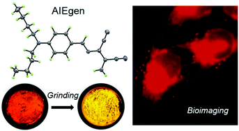 Graphical abstract: Diaminomaleonitrile-based Schiff bases: aggregation-enhanced emission, red fluorescence, mechanochromism and bioimaging applications