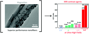 Graphical abstract: Nanoscale engineering of hybrid magnetite–carbon nanofibre materials for magnetic resonance imaging contrast agents