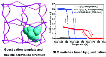 Graphical abstract: Perovskite-type organic–inorganic hybrid NLO switches tuned by guest cations