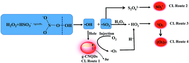 Graphical abstract: Carbon nitride quantum dot-enhanced chemiluminescence of hydrogen peroxide and hydrosulfite and its application in ascorbic acid sensing