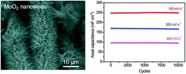 Graphical abstract: Porous MoO2 nanowires as stable and high-rate negative electrodes for electrochemical capacitors