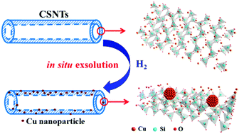 Graphical abstract: Copper nanoparticles socketed in situ into copper phyllosilicate nanotubes with enhanced performance for chemoselective hydrogenation of esters