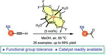 Graphical abstract: Cobaloxime-catalyzed hydration of terminal alkynes without acidic promoters