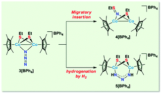 Graphical abstract: Migratory insertion and hydrogenation of a bridging azide in a thiolate-bridged dicobalt reaction platform