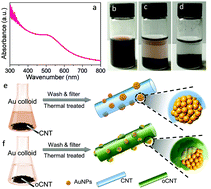 Graphical abstract: Oxygenated group and structural defect enriched carbon nanotubes for immobilizing gold nanoparticles