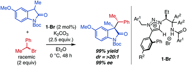 Graphical abstract: Diastereo- and enantioselective phase-transfer alkylation of 3-substituted oxindoles with racemic secondary alkyl halides