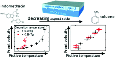 Graphical abstract: The role of thermodynamic stability in the characteristics of the devitrification front of vapour-deposited glasses of toluene