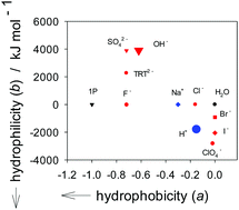 Graphical abstract: Effects of H+ and OH− on H2O as probed by the 1-propanol probing methodology: differential thermodynamic approach