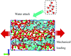 Graphical abstract: Molecular dynamics study on calcium silicate hydrate subjected to tension loading and water attack: structural evolution, dynamics degradation and reactivity mechanism